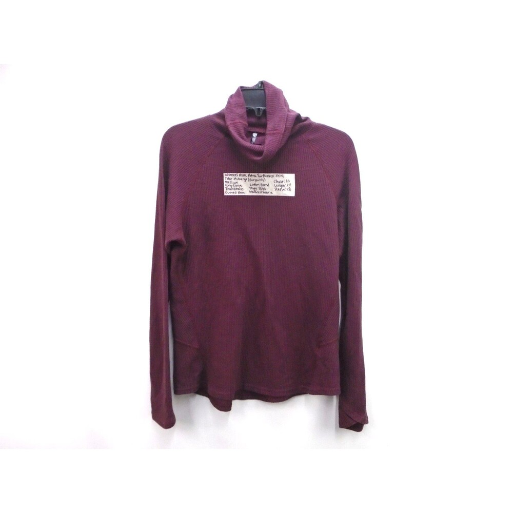 Kuhl Petra Cowl Neck Top Womens Medium Auberge Burgundy Waffle Knit Style 8066